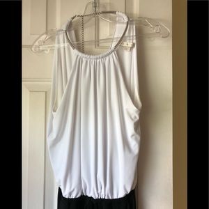 Boston Proper white/ black jumpsuit.